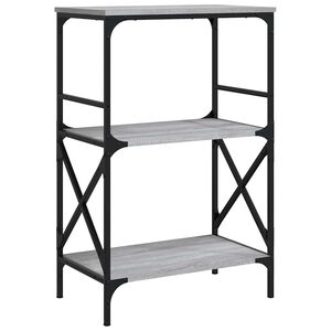 vidaXL Bookcase 3-Tier Grey Sonoma 59x35x90.5 cm Engineered Wood