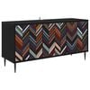 vidaXL TV Cabinet OMMEN 102 x 33 x 51 cm Black Oak Engineered Wood