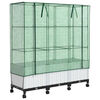 vidaXL Garden Planter with Greenhouse Cover&Wheels 3 pcs White PP
