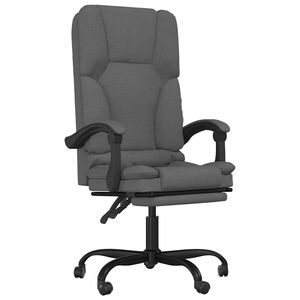 vidaXL Massage Reclining Office Chair Dark Grey Fabric