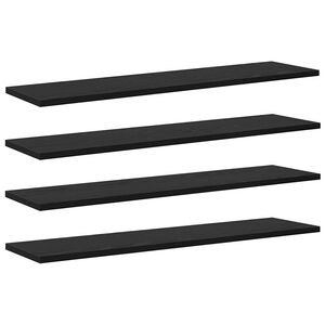 vidaXL Bookshelf Board 4 pcs Black 80 x 20 x 1.5 cm Engineered Wood