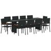 vidaXL Garden Dining Set 11 pcs Black Poly Rattan