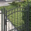 vidaXL Fence Gate with Lock Grey 170 x 100 cm Powder-coated steel