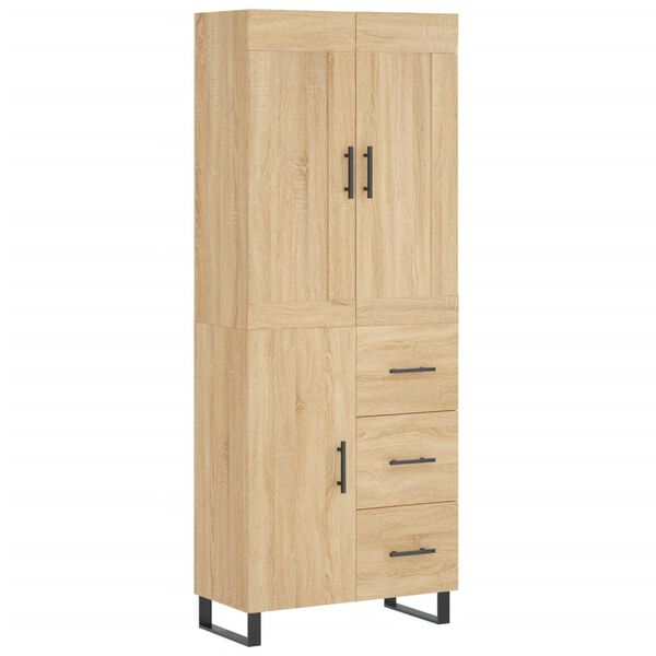 vidaXL Highboard Sonoma Oak 69.5x34x180 cm Engineered Wood