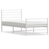 vidaXL Metal Bed Frame without Mattress with Footboard White 107x203cm