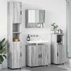 vidaXL Bathroom Furniture Set Wall-mounted with Door 4 pcs Grey Sonoma