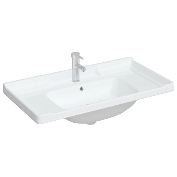 vidaXL Bathroom Sink White 91.5x48x23 cm Rectangular Ceramic