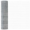vidaXL Fence with Post Silver 1 x 25 m Steel