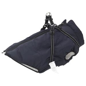 vidaXL Dog Coat Navy Blue L44 Fleece and Polyester
