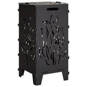 vidaXL Fire Pit Black 47 x 38 x 75 cm Steel