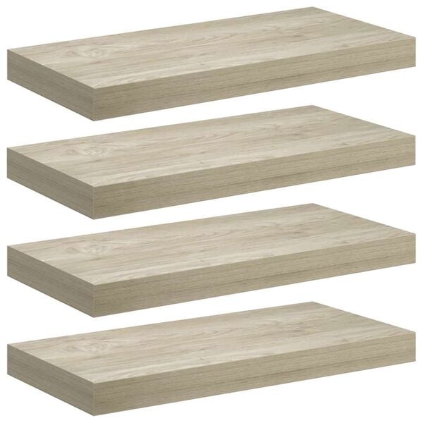 vidaXL Floating Wall Shelves 4 pcs Oak 50x23x3.8 cm MDF