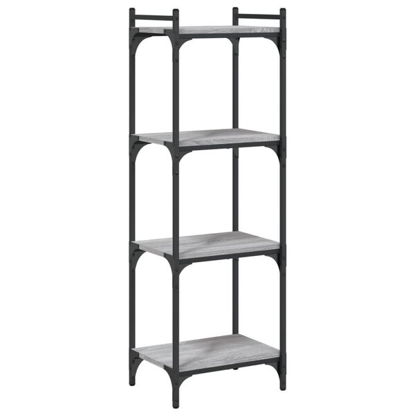 vidaXL Bookcase 4-Tier Grey Sonoma 40x30x120 cm Engineered Wood