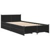 vidaXL Bed Frame with Drawers without Mattress Black 75x190 cm Small Single