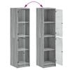 vidaXL Highboard with Glass Doors Grey Sonoma 35x37x142 cm