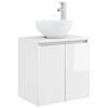 vidaXL Wall-Mounted Sink Vanity High Gloss White 49.5 x 35 x 63 cm