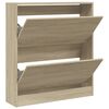 vidaXL Shoe Cabinet Sonoma Oak 80x21x87.5 cm Engineered Wood