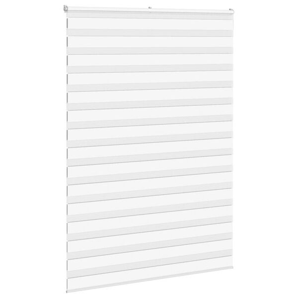 vidaXL Zebra Blind White 160x230 cm Fabric Width 155.9 cm Polyester