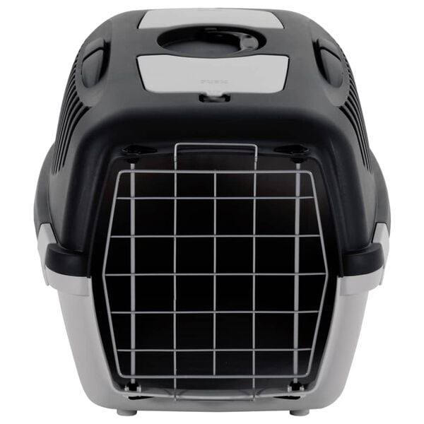vidaXL Pet Carrier Grey and Black 61x40x38 cm PP