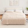 vidaXL Faux Rabbit Fur Blanket Beige 220 x 240 cm Polyester