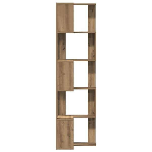vidaXL Corner Bookcase 5-Tier Artisian Oak 50x50x179 cm Engineered Wood
