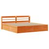 vidaXL Bed Frame with Headboard Wax Brown 200x200 cm Solid Wood Pine