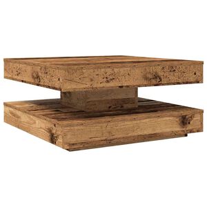 vidaXL Coffee Table 360-Degree Rotatable Old Wood 70x70x34.5 cm