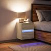 vidaXL Wall-mounted Bedside Cabinet with LED Lights Sonoma Oak
