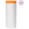 vidaXL Dust Sheet with Adhesive Tape 12 pcs Transparent 270 x 1600 cm