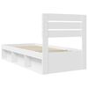 vidaXL Bed Frame with Headboard White 100 x 200 cm Solid Pine Wood