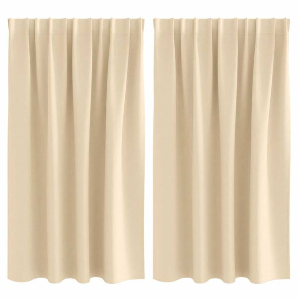 vidaXL Blackout Curtains with Rings 2 pcs Cream 140 x 140 cm Polyester