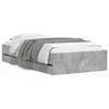 vidaXL Bed Frame with Drawers without Mattress Concrete Grey 90x190 cm Single