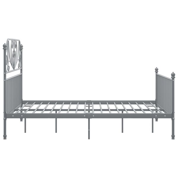 vidaXL Bed Frame without Mattress Grey Metal 140x200 cm