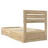 vidaXL Bed Frame Sonoma Oak and Silver 75 x 190 cm Engineered Wood