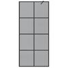vidaXL Walk-in Shower Wall Black 90 x 195 cm Tempered Glass