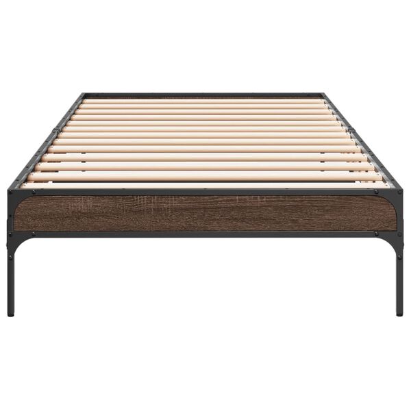 vidaXL Bed Frame without Mattress Brown Oak 90x200 cm
