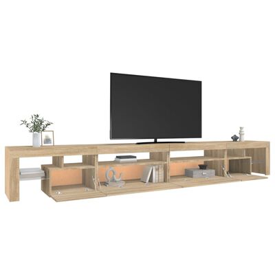 vidaXL TV Cabinet with LED Lights Sonoma Oak 290x36.5x40 cm