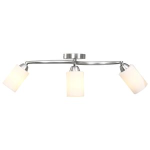vidaXL Ceiling Lamp with Ceramic Shades for 3 E14 Bulbs White Cone