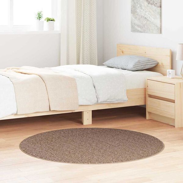 vidaXL Anti-slip Shaggy Rug Brown 120 x 120 cm PP