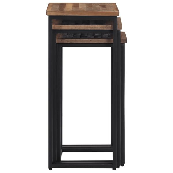 vidaXL Nesting Coffee Tables 3 pcs Solid Wood Teak