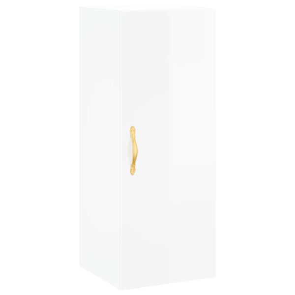 vidaXL Wall Mounted Cabinet High Gloss White 34.5x34x90 cm