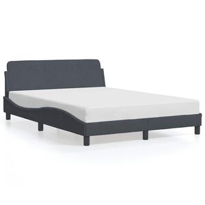 vidaXL Bed Frame "Dover" Dark Grey 135x190 cm Double Velvet