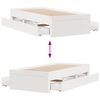 vidaXL Bed Frame without Mattress with Drawers White 90x190 cm Single Solid Wood Pine