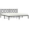 vidaXL Metal Bed Frame without Mattress with Headboard Black 193x203cm