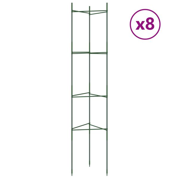 vidaXL Tomato Cages 8 pcs 154 cm Steel and PP