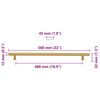 vidaXL Cabinet Handles 5 pcs Gold 480 mm Stainless Steel