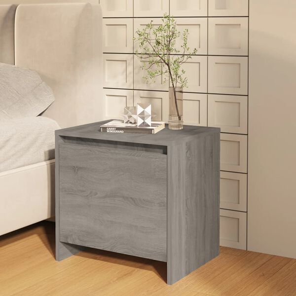 vidaXL Bedside Cabinet Grey Sonoma 45x34x44.5 cm Engineered Wood
