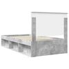 vidaXL Bed Frame Concerte Grey 100 x 200 cm Solid Pine Wood