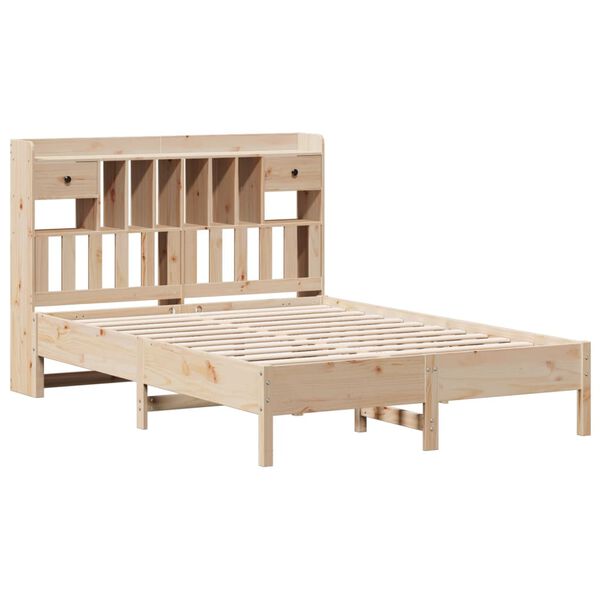 vidaXL Bookcase Bed without Mattress 140x200 cm Solid Wood Pine