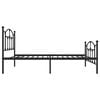 vidaXL Metal Bed Frame without Mattress with Footboard Black 75x190cm