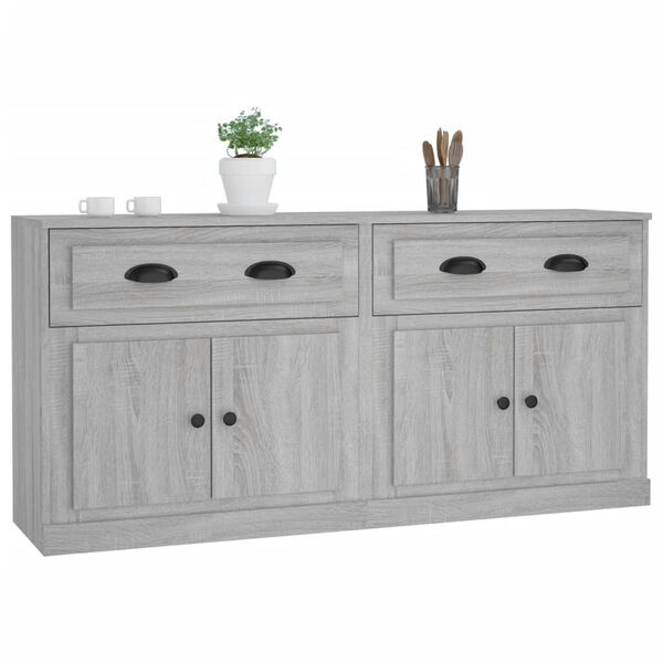vidaXL Sideboards 2 pcs Grey Sonoma Engineered Wood